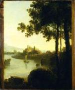 River Scene with Castle,, Richard Wilson